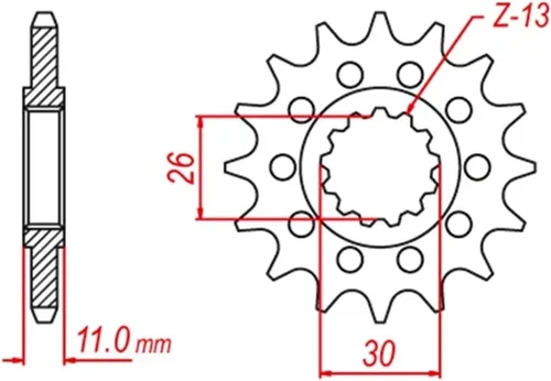 Miniatura 3 de 525 CNC 16T 46T Piñón delantero y trasero para motocicleta compatible con Yamaha FZ8 N NA 39P FZ8 S SA Fazer 8 42P FZ 8 2010-2015 (16T)