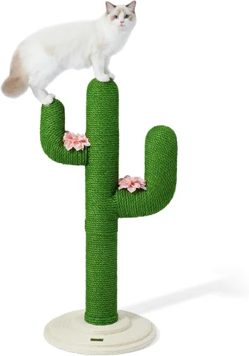 Miniatura 5 de VETRESKA Rascadores para Gatos de Interior Poste Rascador de Gato con Forma de Cactus Cuerda de Yute, 31.5" de Alto Verde Árbol de Gato Vertical