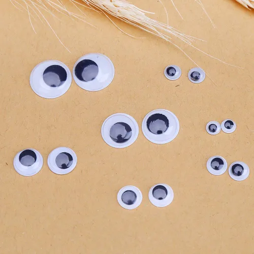 Miniatura 4 de Decora 1 caja de ojos de juguetes con autoadhesivo, surtido., Blanco y Negro, Medio