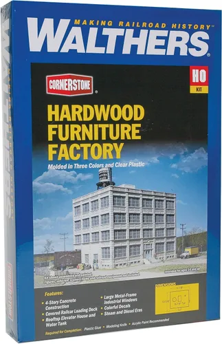 Miniatura 4 de Walthers Cornerstone Kit de estructura de fábrica de muebles de madera dura a escala HO