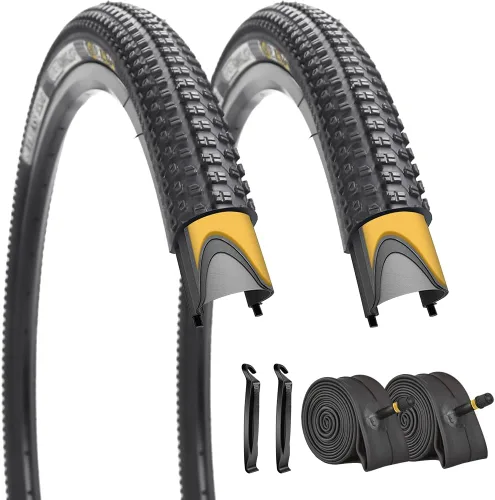Paquete de 1 o 2 neumáticos de bicicleta de 24"/26"/27.5"x1.95" con capa antipinchazos de 0.118 in para neumáticos de bicicleta de montaña con o sin