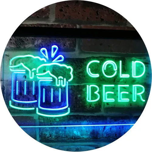 Miniatura 20 de ADVPRO Letrero de neón LED de doble color azul y rojo de 24 x 16 pulgadas st6s64-i2069-br de Cold Beer Bar Pub Club Décor azul y Red