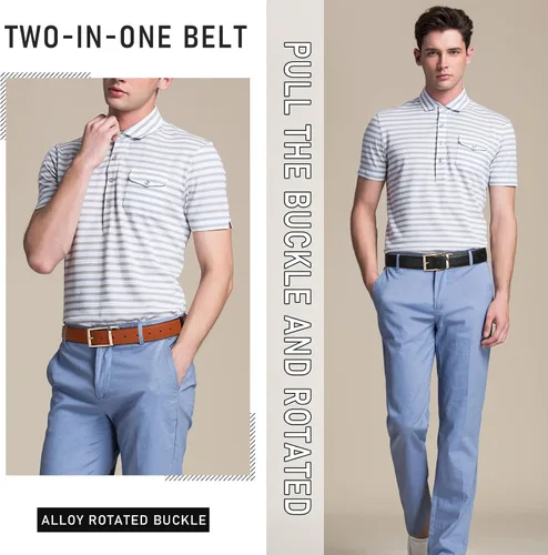 Miniatura 8 de AWAYTR Cinturón de cuero reversible para mujer, cinturón de dos colores en uno para jeans, vestido de mujer y hombre, cinturón con hebilla giratoria