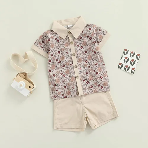 Miniatura 9 de MA&BABY Conjunto familiar de verano de 0 a 6 años a juego para hermanas, vestido de hermanas, camisa para hermano, lindo estampado floral
