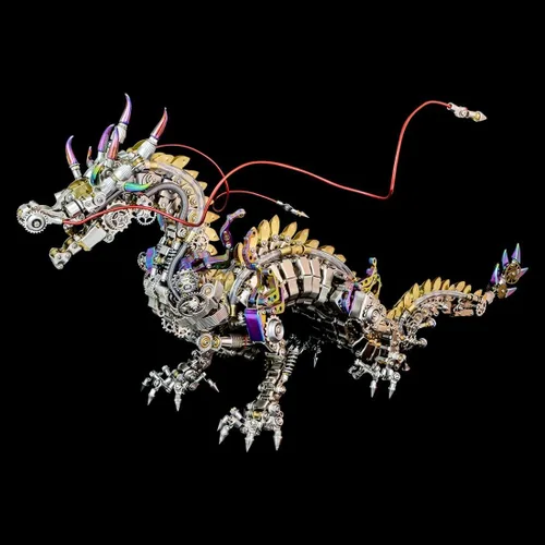 Miniatura 2 de Rompecabezas de metal 3D – Kit de modelo de dragón chino grande – Rompecabezas de metal mecánico – Adorno de escritorio de bricolaje – Rompecabezas