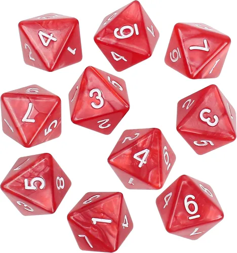 Juego de 10 dados de 8 caras, D8 surtidos poliédricos con números para juegos de mesa DND RPG MTG, actividades en el aula, fiesta, mesa, juegos,