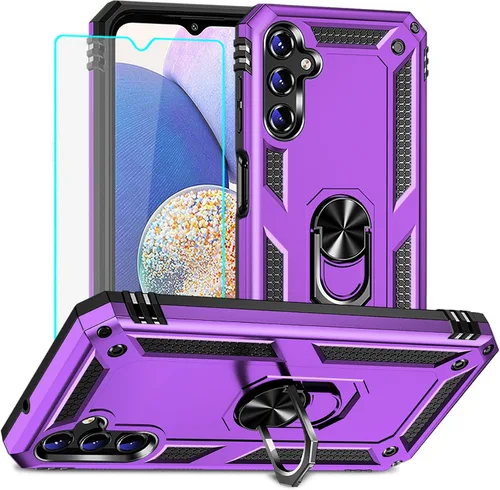 Miniatura 30 de Yiakeng Funda para teléfono Galaxy A12, Samsung A12 con protector de pantalla HD, fundas protectoras de grado militar con anillo para Samsung Galaxy