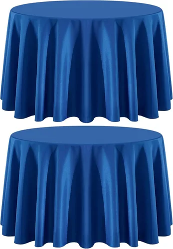 Miniatura 17 de Paquete de 2 manteles redondos de 90 pulgadas, manteles lavables de poliéster de lino decorativo para la mesa del comedor, banquetes, fiestas