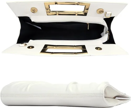 Miniatura 6 de KKXIU Bolso de mano para mujer, elegante bolso de noche plisado para boda, baile de graduación, novia con correa de cadena