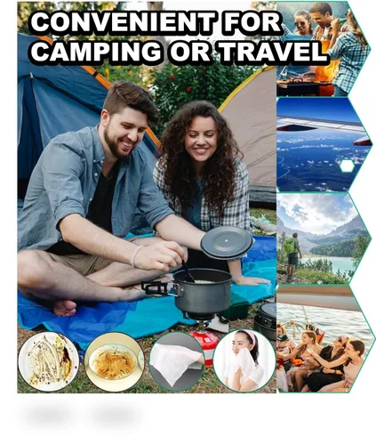 Miniatura 8 de QUALIALL Toallas comprimidas de alta calidad, paño portátil de algodón puro para acampar o viajar..