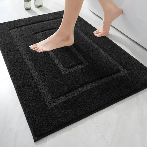 Miniatura 33 de HOMORE Alfombra de baño gris de 24 x 60 pulgadas, suave, absorbente, alfombra de pasillo de baño lavable, alfombras largas antideslizantes
