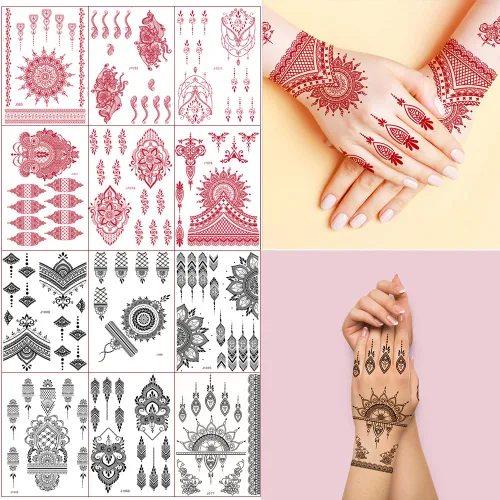 Miniatura 22 de Xmasir 210 Piezas Tatuajes Temporales para Niños, Estilos Mixtos Tatuajes que Brillan en la Oscuridad Pegatinas para Niños y Niñas Flor Mariposa
