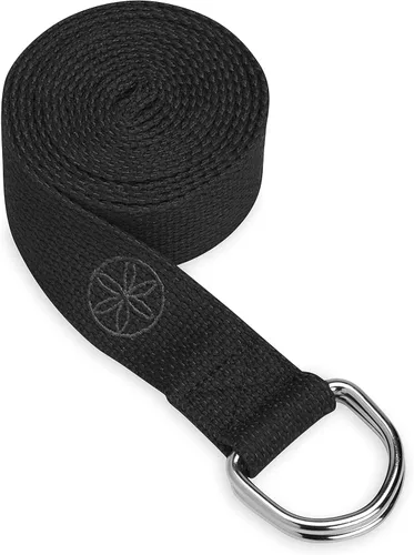 Gaiam - Correa de yoga premium con banda elástica atlética y hebilla de anillo en D de metal ajustable | Estiramiento para ejercicios y fitness para
