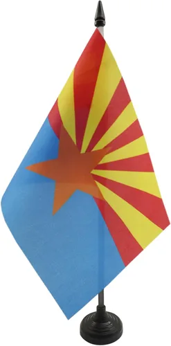 Miniatura 100 de Bandera de mesa de Colorado de 4 x 6 pulgadas, bandera de escritorio del estado de Colorado de EE. UU., 5.9 x 3.9 in, palo y base de plástico negro