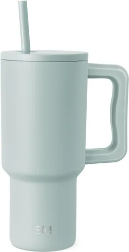 Simple Modern - Vaso Trek de 30 onzas con asa y tapa con sorbete, taza de viaje de acero inoxidable con aislamiento, apta para portavasos | Sea