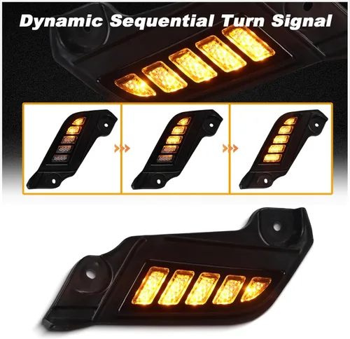 Miniatura 4 de Switchback - Luz marcadora lateral delantera blanca/ámbar para faro, lámpara de circulación diurna con función de señal de giro intermitente