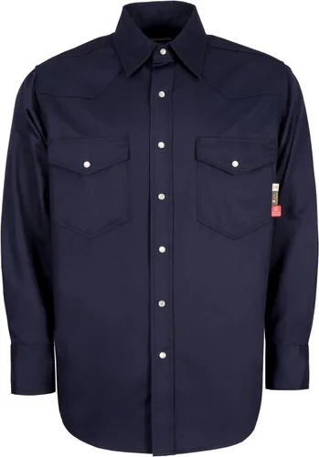 Miniatura 9 de KONRECO Camisas FR para hombre, 6.5 onzas, ligeras, uniformes de trabajo, resistentes al fuego, para soldar, repelente al agua y a las manchas