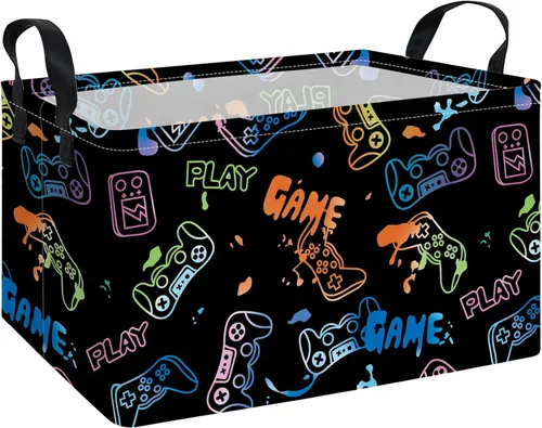 Miniatura 30 de Cesta de Almacenamiento Rectangular Organizador de Tela para Juguetes, Libros, Ropa, Regalos, Mascotas - Perfecto para Hogar, Oficina, Guardería
