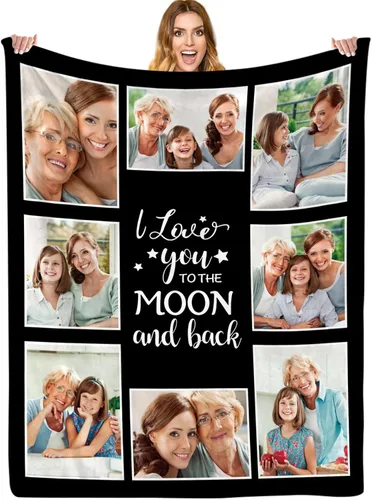 Miniatura 17 de ShineSand envía al día siguiente, cobija personalizada con texto de foto - impresa en EE. UU., cobijas con fotos personalizadas, regalos de Navidad