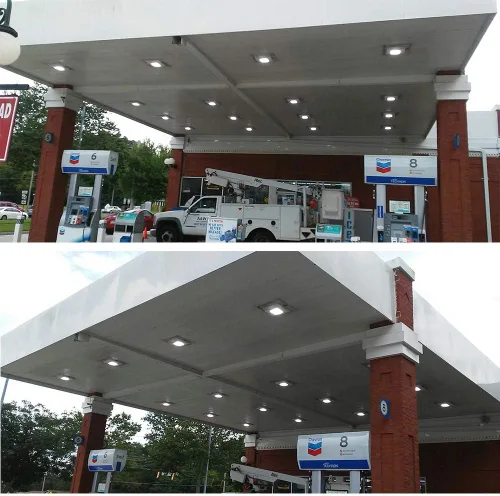 Miniatura 8 de OSTEK Luz LED para toldo de 150 W, para gasolinera, luz de techo de 5700 K, clasificación para exteriores (equivalente a 800 W HID/HPS), luces