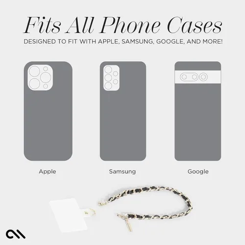 Miniatura 8 de Case-Mate Colgante para teléfono - Correa antirrobo desmontable - Correa de muñeca para iPhone manos libres para mujeres - Cadena de teléfono Cuero