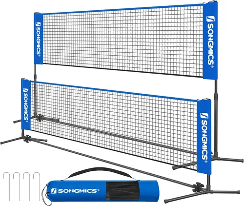 Miniatura 15 de SONGMICS - Red de bádminton ajustable en altura, red de voleibol, red de pickleball para tenis junior, niños, cancha interior y exterior, red