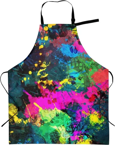 Delantal de cocina a cuadros rojos y verdes para mujer con cuello ajustable, tamaño adulto, para cocina, pintura, regalo
