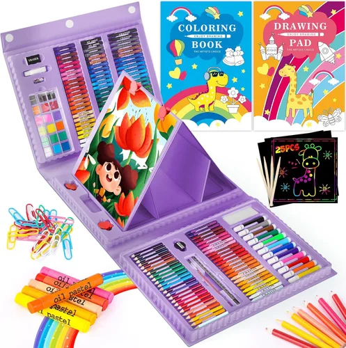 Miniatura 8 de iBayam Kit de arte, paquete de 251 suministros de arte, kits de dibujo, caja de regalo para artes y manualidades, caja de regalo para niños