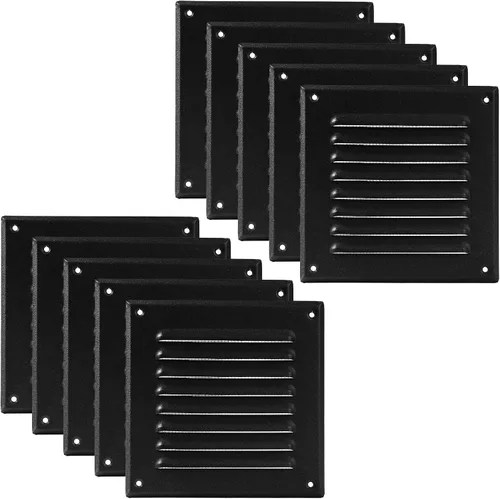 Miniatura 29 de Vent Systems - Cubierta de rejilla de ventilación de aire de alero rectangular de metal negro de 3 x 10 pulgadas (interior), deflector