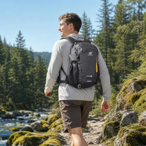 Miniatura 2 de SKYSPER Mochila pequeña para senderismo, mochila de viaje ligera de 20 L, mochila de día para senderismo para mujeres y hombres Lantc20-gris oscuro