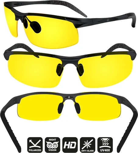 Miniatura 3 de BLUPOND Gafas amarillas para hombres y mujeres – Gafas de seguridad antiempañamiento semipolarizadas para protección ocular definitiva Lentes