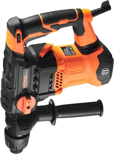 Miniatura 12 de VEVOR - Rotomartillo SDS-Plus de 1-1/4 pulgadas, taladro con cable de 13 amperios, martillos de astilla de servicio pesado con control de vibración