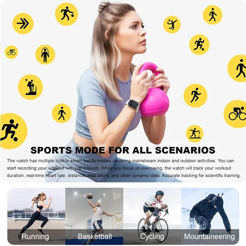 Miniatura 4 de Q&F Tech C7Pro - Reloj inteligente para seguimiento de salud y fitness, presión arterial y oxígeno/frecuencia cardíaca, sueño, deportes, llamada