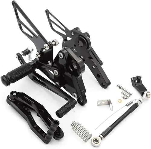 Krace Juego de estriberas delanteras para motocicleta, reposapiés, pedales de cambio de freno, totalmente ajustables, apto para Yamaha FZ-09 MT09