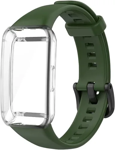 Miniatura 5 de Senter Funda de TPU suave premium Correas de repuesto de goma para Huawei Band 6/Honor Band 6 Smart Watch Verde ejército
