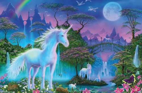 Miniatura 9 de Trends International Póster de pared de Unicorn Meadow, 14.725 x 22.375 pulgadas, versión enmarcada de madera de granero