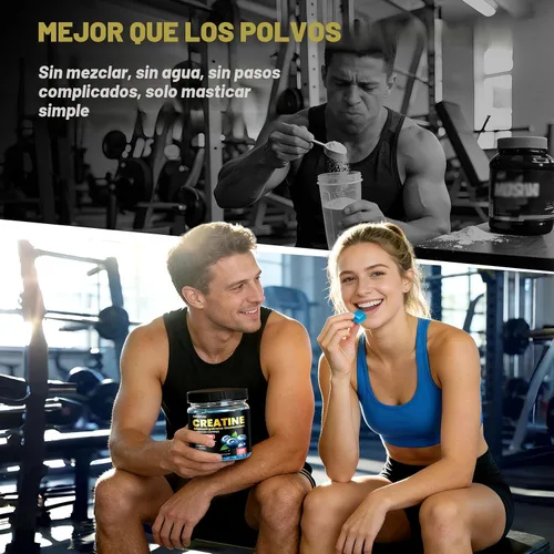 Miniatura 4 de Gomitas de creatina para hombres y mujeres, complejo 5 en 1 con taurina, L-carnitina, vitamina B12 y B6 músculo de apoyo, recuperación, 0.18 oz