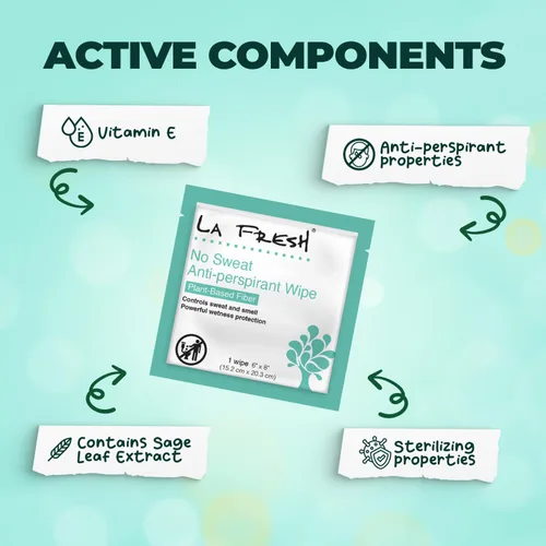 Miniatura 7 de La Fresh Travel Lite - Toallitas antitranspirantes y corporales, 200 toallitas desodorantes envueltas individualmente para adultos, hombres