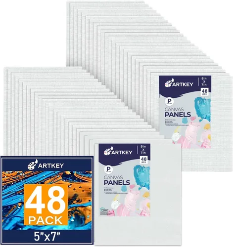 Miniatura 18 de Artkey Lienzos para pintar de 8 x 10 pulgadas, paquete de 12 unidades, 10 onzas, imprimados 100% algodón, blanco para pintura, suministros de arte