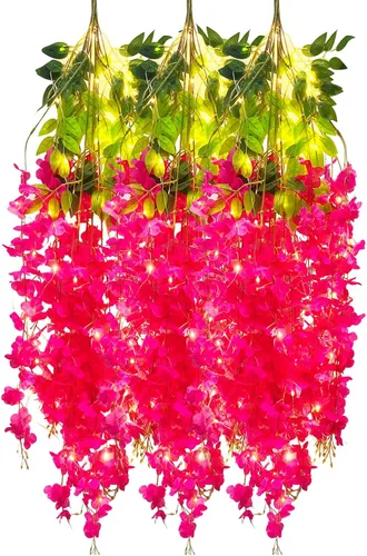 Miniatura 41 de Paquete de 12 guirnaldas de flores colgantes de glicina blanca, enredaderas de flores artificiales de 3.77 pies, glicinia falsa, guirnalda colgante