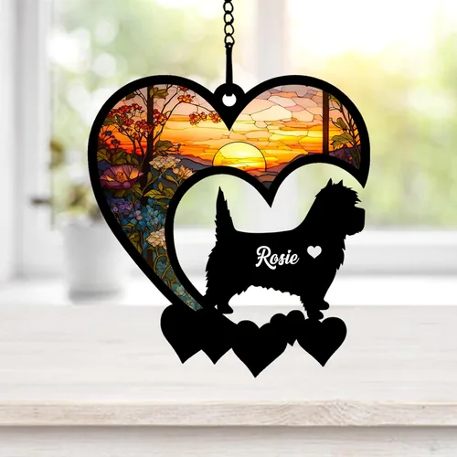 Miniatura 23 de NAZENTI Atrapasoles personalizado de sabueso afgano, adorno conmemorativo personalizado para la pérdida de mascotas, regalo de condolencia