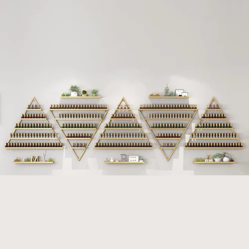 Miniatura 8 de Estante organizador de perfume montado en la pared, estante triangular de metal para esmalte de uñas, estante de exhibición de aceites esenciales