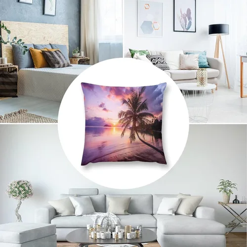 Miniatura 7 de Juego de 2 fundas de almohada con diseño escénico del océano tropical, fundas de almohada para sofá, fundas de almohada de poliéster para sofá