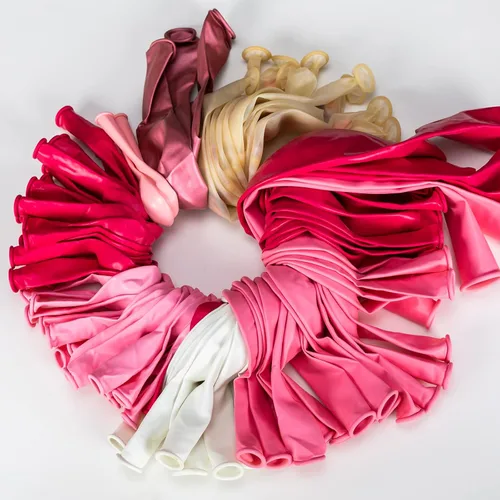 Miniatura 7 de Kit de arco de globos rosados, 150 globos de confeti rosa intenso y blanco para feliz cumpleaños, San Valentín, madre, niña, baby shower, decoración
