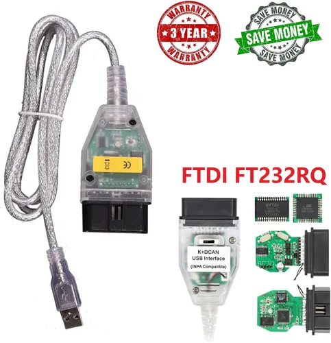 Miniatura 3 de BMW INPA OBD2 Cable K DCAN K+ DCAN Cable KCAN DCAN Adaptador DCAN K+ Ediabas Cable BMW (Interruptor)