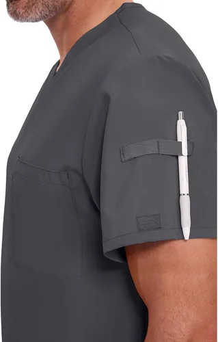 Miniatura 3 de Dickies EDS Essentials - Camisa quirúrgica para hombre con cuello en V y bolsillo DK635
