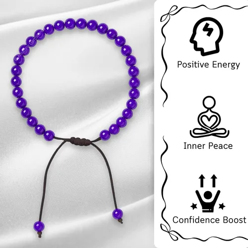 Miniatura 90 de Amazing Gemstone Crystal Anklet Ankle Bracelets for Women - Waterproof Beaded Healing Crystal Anklets, Plus Size Chakra Gemstone Bead Anklet
