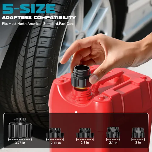 Miniatura 7 de Ecarke 5 GPM Cordless Fuel Transfer Pump for Gasoline Diesel, Manual Control Portable Gas Can Pump, Compatible with Makita 18V Batteries, 51" Hose &