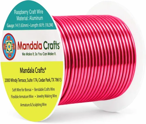 Miniatura 236 de Mandala Crafts - Alambre de aluminio anodizado de 8 calibre para hacer joyas - 9.75 m de alambre flexible negro colorido - Flexible para bonsái