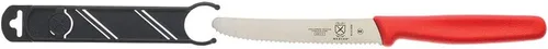 Mercer Culinary Cuchillo de barra dentado ondulado de punta redondeada, rojo, 4.3"